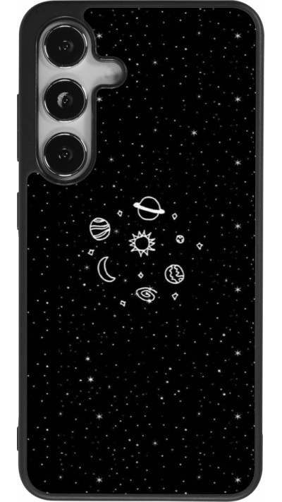 Samsung Galaxy S25 Case Hülle - Silikon schwarz Space Doodle