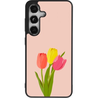 Samsung Galaxy S25 Case Hülle - Silikon schwarz Spring 23 tulip trio
