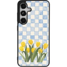Samsung Galaxy S25 Case Hülle - Silikon schwarz Blue vichy tulips Spring 2026
