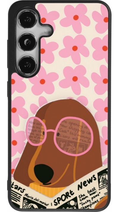 Samsung Galaxy S25 Case Hülle - Silikon schwarz Dog with newspaper 2026