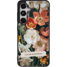 Samsung Galaxy S25 Case Hülle - Silikon schwarz Full Bloom Spring 2026