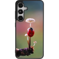 Samsung Galaxy S25 Case Hülle - Silikon schwarz Ladybird on a mushroom 2026