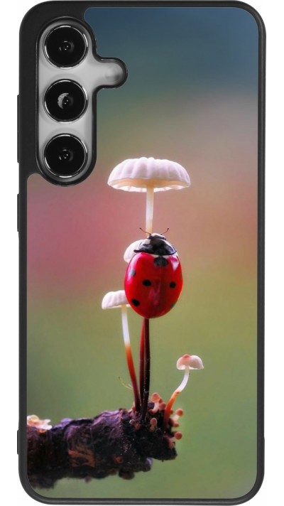 Samsung Galaxy S25 Case Hülle - Silikon schwarz Ladybird on a mushroom 2026