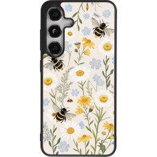 Samsung Galaxy S25 Case Hülle - Silikon schwarz Pattern bees Spring 2026