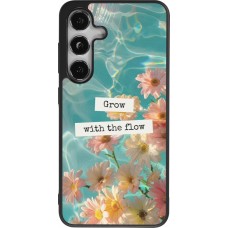 Samsung Galaxy S25 Case Hülle - Silikon schwarz Summer 2025 Grow with the flow