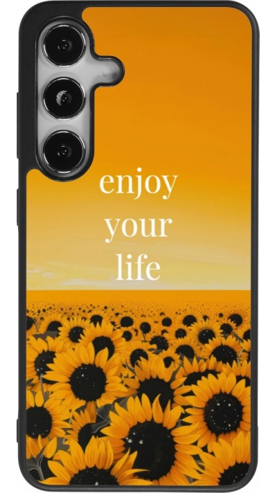 Coque Samsung Galaxy S25 - Silicone rigide noir Summer 2026 Enjoy your life