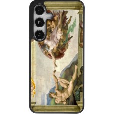 Samsung Galaxy S25 Case Hülle - Silikon schwarz Kunstbild - Die Erschaffung Adams - Michelangelo