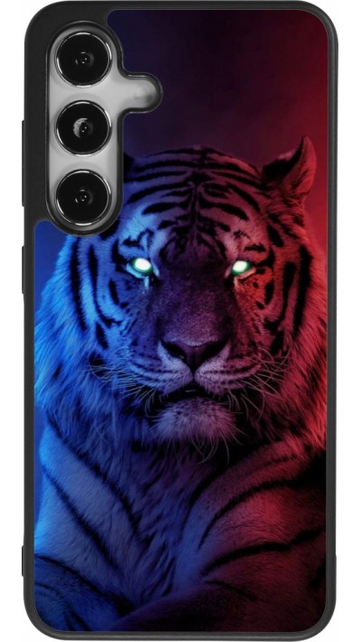 Samsung Galaxy S25 Case Hülle - Silikon schwarz Tiger Blue Red