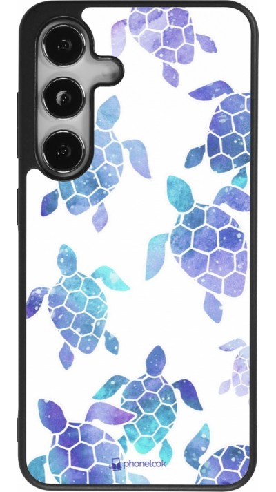 Samsung Galaxy S25 Case Hülle - Silikon schwarz Turtles pattern watercolor