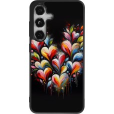 Samsung Galaxy S25 Case Hülle - Silikon schwarz Valentin 2024 Schwarzes Herz Abstrakt