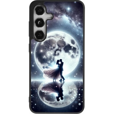 Samsung Galaxy S25 Case Hülle - Silikon schwarz Valentin 2024 Liebe unter dem Mond