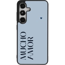 Samsung Galaxy S25 Case Hülle - Silikon schwarz Valentine 2024 mucho amor azul