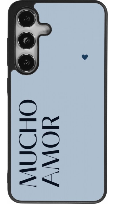 Samsung Galaxy S25 Case Hülle - Silikon schwarz Valentine 2024 mucho amor azul
