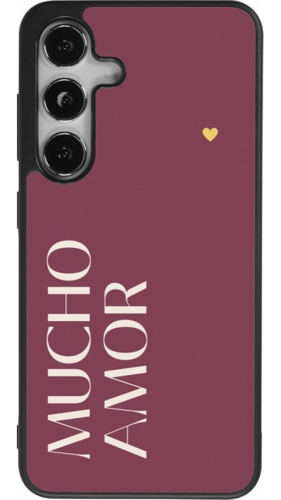 Samsung Galaxy S25 Case Hülle - Silikon schwarz Valentine 2024 mucho amor rosado