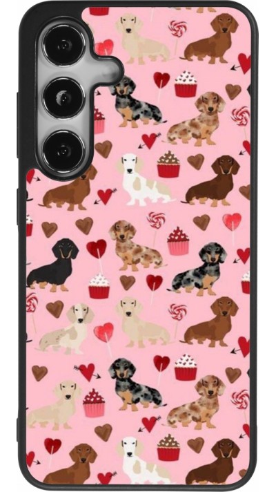 Samsung Galaxy S25 Case Hülle - Silikon schwarz Valentine 2024 puppy love