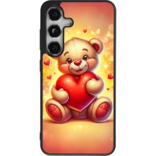 Samsung Galaxy S25 Case Hülle - Silikon schwarz Valentin 2024 Teddy Liebe