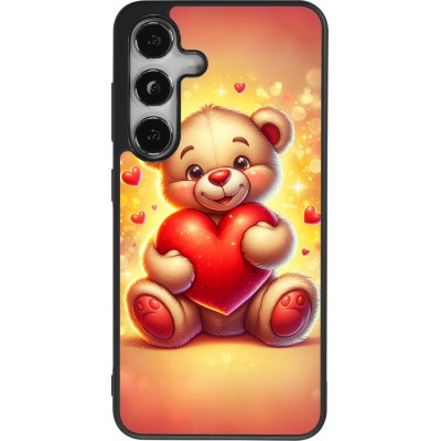 Samsung Galaxy S25 Case Hülle - Silikon schwarz Valentin 2024 Teddy Liebe