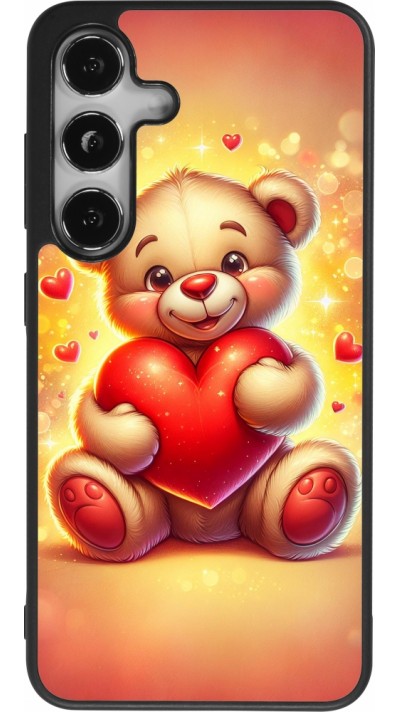 Samsung Galaxy S25 Case Hülle - Silikon schwarz Valentin 2024 Teddy Liebe