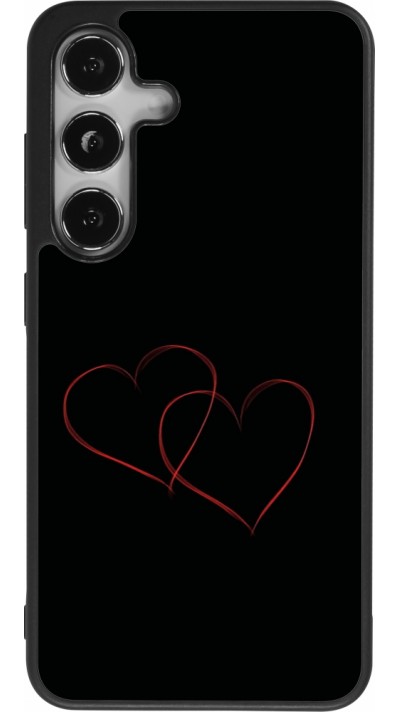 Samsung Galaxy S25 Case Hülle - Silikon schwarz Valentine 2023 attached heart