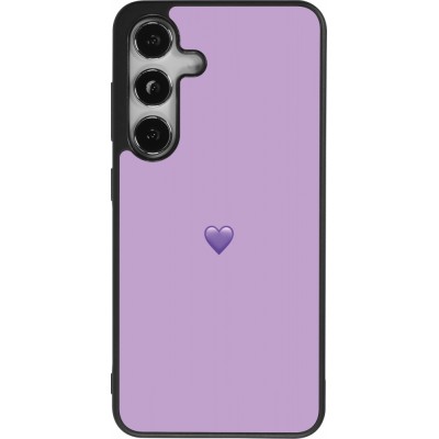 Samsung Galaxy S25 Case Hülle - Silikon schwarz Valentine 2023 purpule single heart