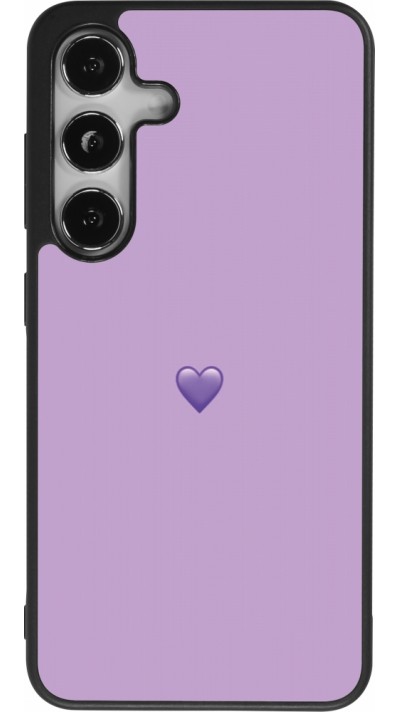 Samsung Galaxy S25 Case Hülle - Silikon schwarz Valentine 2023 purpule single heart