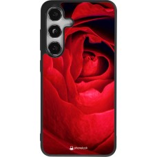 Samsung Galaxy S25 Case Hülle - Silikon schwarz Valentine 2022 Rose