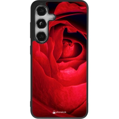 Samsung Galaxy S25 Case Hülle - Silikon schwarz Valentine 2022 Rose