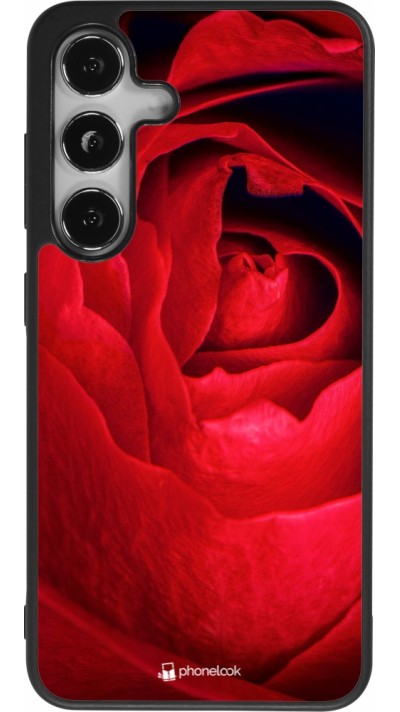 Samsung Galaxy S25 Case Hülle - Silikon schwarz Valentine 2022 Rose