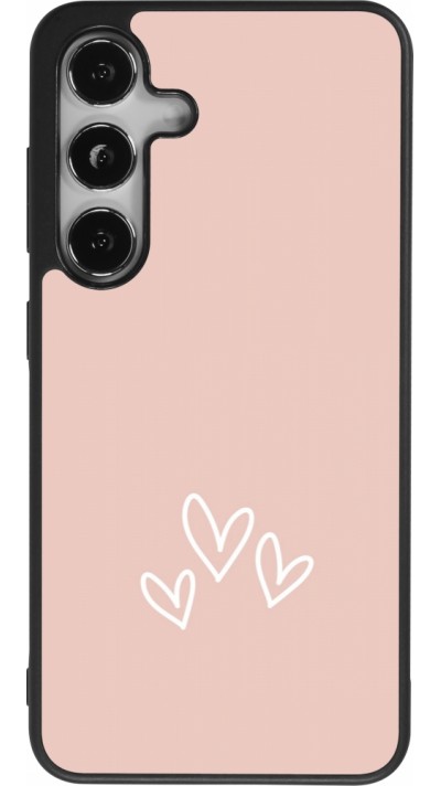 Samsung Galaxy S25 Case Hülle - Silikon schwarz Valentine 2023 three minimalist hearts