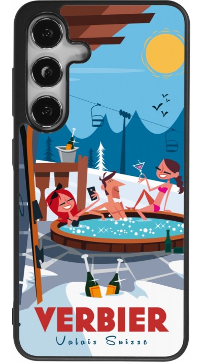 Samsung Galaxy S25 Case Hülle - Silikon schwarz Verbier Mountain Jacuzzi