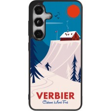 Samsung Galaxy S25 Case Hülle - Silikon schwarz Verbier Cabane Mont-Fort