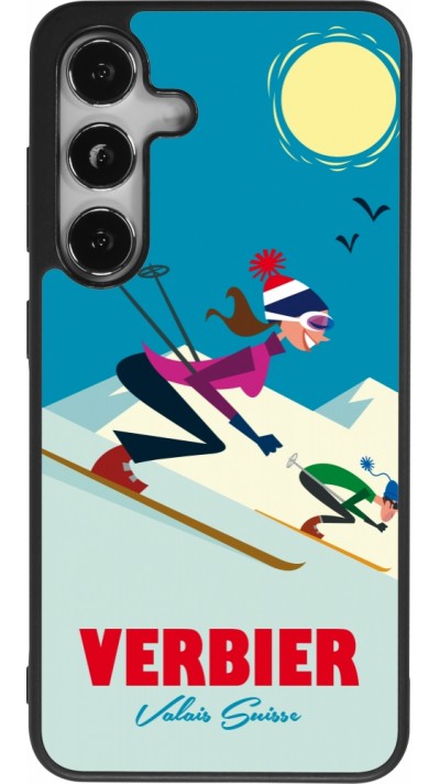 Samsung Galaxy S25 Case Hülle - Silikon schwarz Verbier Ski Downhill