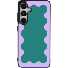Samsung Galaxy S25 Case Hülle - Silikon schwarz Wavy Rectangle Green Purple