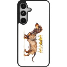 Samsung Galaxy S25 Case Hülle - Silikon schwarz Wine Teckel