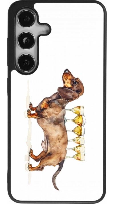 Samsung Galaxy S25 Case Hülle - Silikon schwarz Wine Teckel