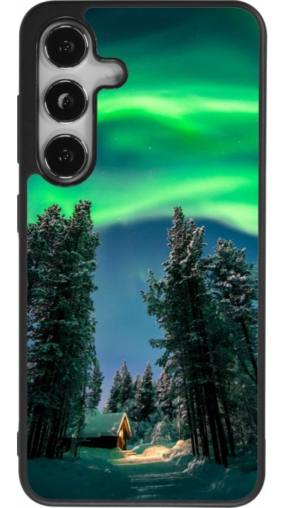 Samsung Galaxy S25 Case Hülle - Silikon schwarz Winter 22 Northern Lights