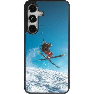 Samsung Galaxy S25 Case Hülle - Silikon schwarz Winter 22 Ski Jump