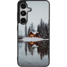 Samsung Galaxy S25 Case Hülle - Silikon schwarz Winter 25 Winter house forest afternoon