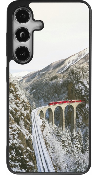 Samsung Galaxy S25 Case Hülle - Silikon schwarz Winter 25 Winter polar express