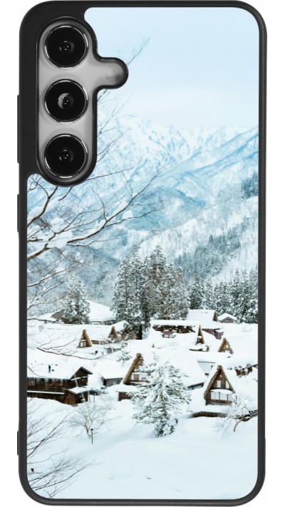 Samsung Galaxy S25 Case Hülle - Silikon schwarz Winter 25 Winter snowy landscape