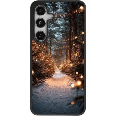 Samsung Galaxy S25 Case Hülle - Silikon schwarz Winter 25 Winter snowy road