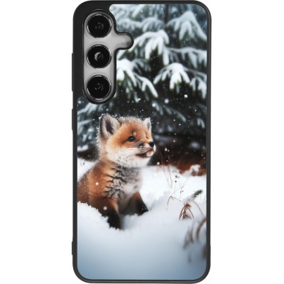 Samsung Galaxy S25 Case Hülle - Silikon schwarz Weihnachten 2023 Fuechslein Tanne