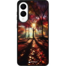 Samsung Galaxy S25 Edge Case Hülle - Silikon schwarz Herbstlicher goldener Glanz