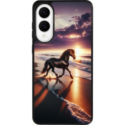 Samsung Galaxy S25 Edge Case Hülle - Silikon schwarz Pferd majestätisch Strand