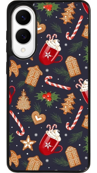 Samsung Galaxy S25 Edge Case Hülle - Silikon schwarz Christmas 25 Pattern Gingerbread House