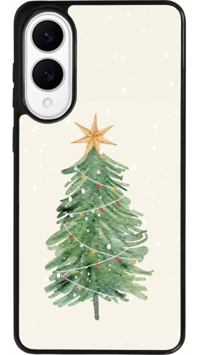 Samsung Galaxy S25 Edge Case Hülle - Silikon schwarz Christmas 25 Sketch Tree
