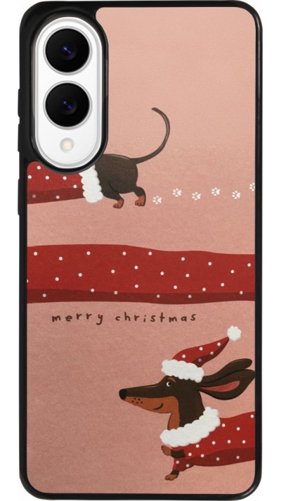Samsung Galaxy S25 Edge Case Hülle - Silikon schwarz Christmas 25 Teckel Merry Xmas