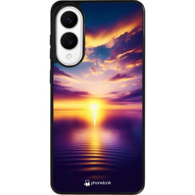 Samsung Galaxy S25 Edge Case Hülle - Silikon schwarz Sonnenuntergang gelb violett