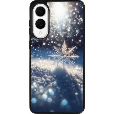 Samsung Galaxy S25 Edge Case Hülle - Silikon schwarz Schneeflocke Solar Glanz