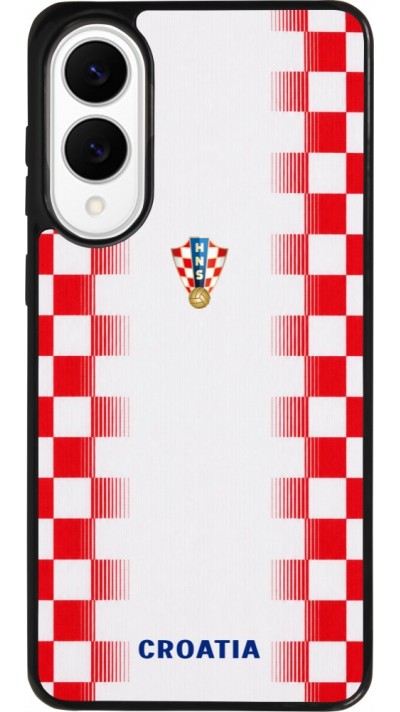 Samsung Galaxy S25 Edge Case Hülle - Silikon schwarz Kroatien 2026 personalisierbares Fussballtrikot